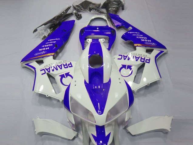 Blanc Bleu Pramac Carénage Moto Honda CBR600RR 2005-2006