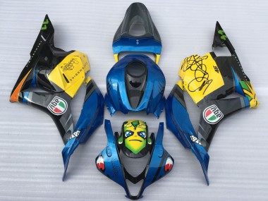 Bleu Jaune Noir Brillant Requin Carénage Moto Honda CBR600RR 2009-2012 Pas Chère