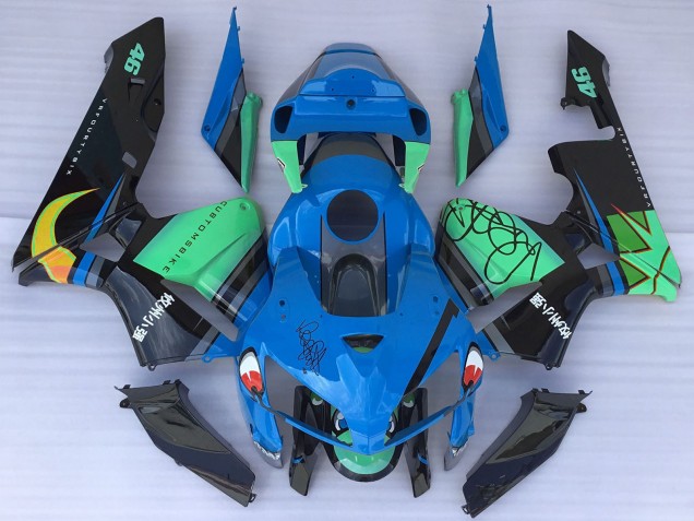 Bleu Vert Noir Requin Carénage Moto Honda CBR600RR 2005-2006