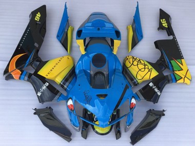 Bleu Jaune Noir Requin Carénage Moto Honda CBR600RR 2005-2006 Pas Chère
