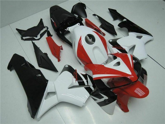 Blanc Rouge Noir Kits Carénages Moto Honda CBR600RR 2005-2006