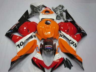 Orange Blanc Rouge Noir Brillant Repsol HRC Carénage Moto Honda CBR600RR 2009-2012 Pas Chère
