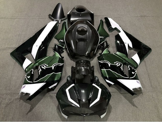 Noir Fibre de Carbone Blanc Vert Taureau Carénage Moto Honda CBR600RR 2013-2023