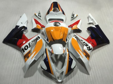 Orange Blanc Rouge Noir Brillant Repsol Style Carénage Moto Honda CBR600RR 2007-2008 Pas Chère