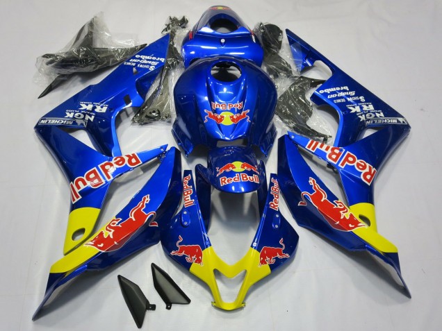 Bleu Jaune Red Bull Carénage Moto Honda CBR600RR 2007-2008