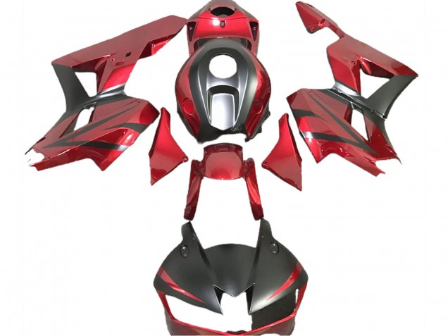 Rouge Foncé Noir Mat Carénage Moto Honda CBR600RR 2013-2026