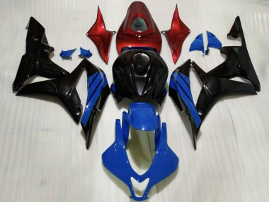 Rouge Bleu Noir Brillant Carénage Moto Honda CBR600RR 2007-2008 Pas Chère