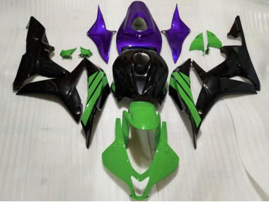 Violet Vert Noir Brillant Carénage Moto Honda CBR600RR 2007-2008 Pas Chère