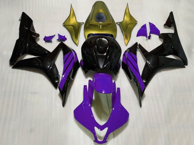 Or Violet Noir Brillant Carénage Moto Honda CBR600RR 2007-2008