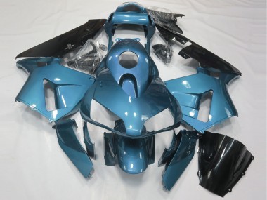 Bleu Clair Noir Brillant Carénages Moto Honda CBR600RR 2003-2004 Pas Chère