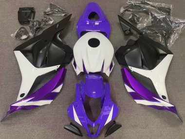Blanc Violet Clair Bleu Noir Mat Carénage Moto Honda CBR600RR 2009-2012 Pas Chère