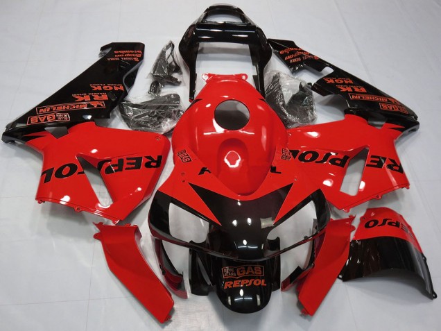 Rouge Noir Brillant Repsol Carénage Moto Honda CBR600RR 2003-2004