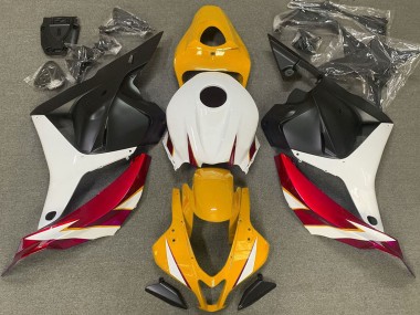 Blanc Rouge Jaune Noir Mat Carénage Moto Honda CBR600RR 2009-2012 Pas Chère