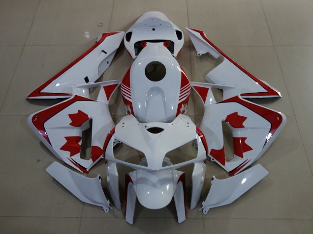 Blanc Rouge Canada Carénage Moto Honda CBR600RR 2005-2006
