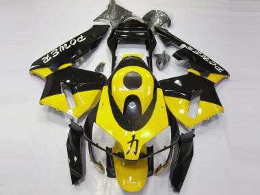 Jaune Noir Brillant Power Carénage Moto Honda CBR600RR 2003-2004 Pas Chère