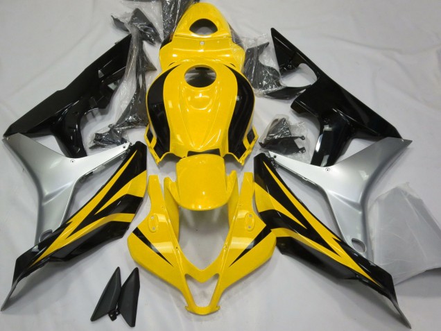 Argent Jaune Noir Brillant Carénage Moto Honda CBR600RR 2007-2008