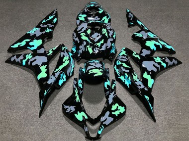 Vert Gris Camouflage Carénage Moto Honda CBR600RR 2007-2008 Pas Chère