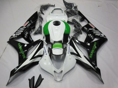 Blanc Vert Noir Brillant Hannspree Carénage Moto Honda CBR600RR 2007-2008 Pas Chère