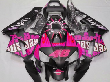 Rose Vif Noir Brillant Rossi Repsol Carénage Moto Honda CBR600RR 2003-2004 Pas Chère