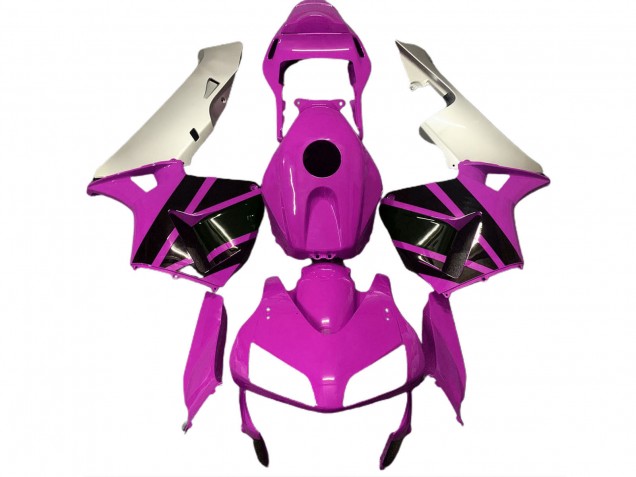Argent Rose Vif Noir Brillant Carénage Moto Honda CBR600RR 2003-2004