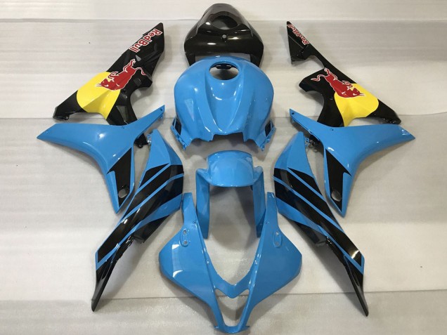 Bleu Clair Jaune Noir Brillant Red Bull Carénage Moto Honda CBR600RR 2007-2008