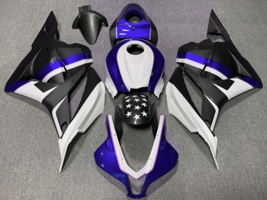 Bleu Foncé Noir Mat Étoile Carénage Moto Honda CBR600RR 2009-2012 Pas Chère