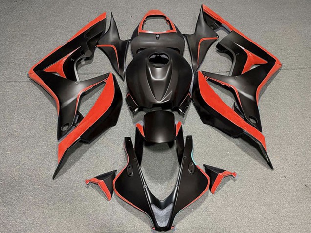 Rouge Noir Mat Carénages Moto Honda CBR600RR 2007-2008