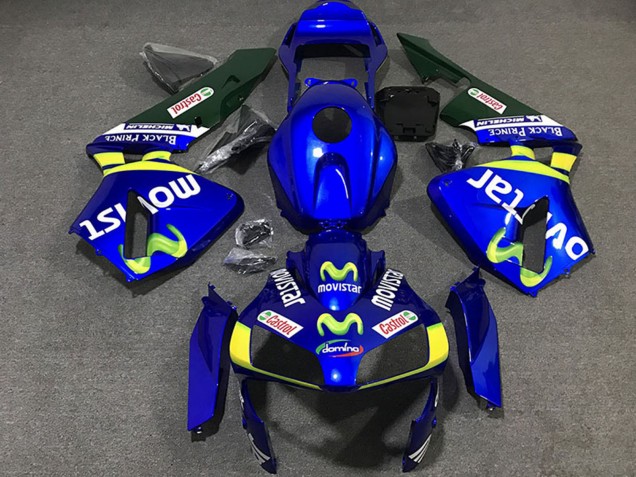 Bleu Jaune Vert MoviStar Carénage Moto Honda CBR600RR 2003-2004