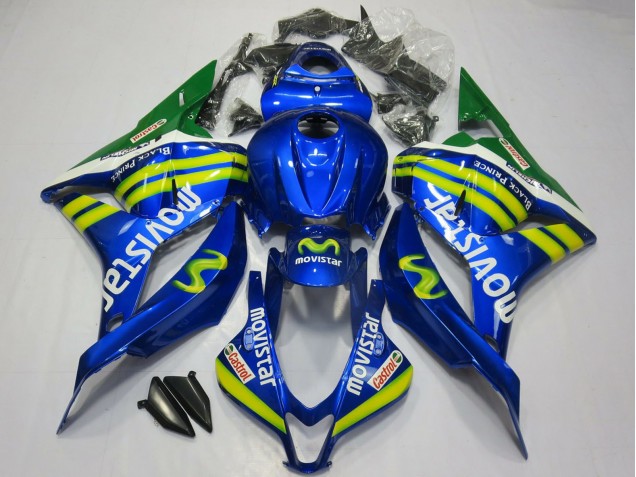 Bleu Vert MoviStar Carénage Moto Honda CBR600RR 2009-2012