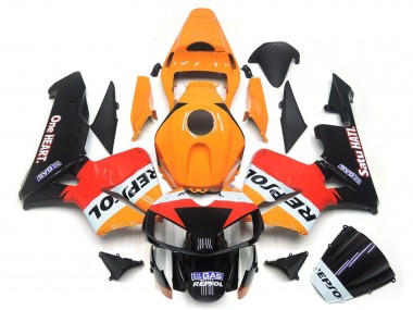 Orange Blanc Rouge Noir Brillant One Heart Repsol Carénage Moto Honda CBR600RR 2003-2004 Pas Chère