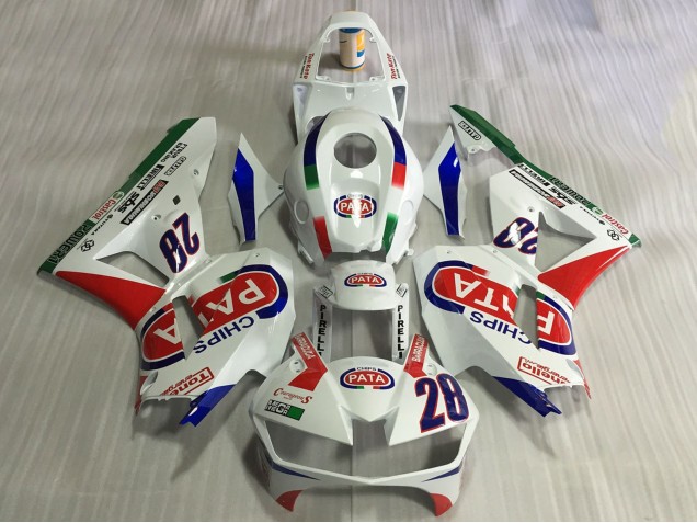 Blanc Rouge Bleu Pata 28 Carénage Moto Honda CBR600RR 2013-2023