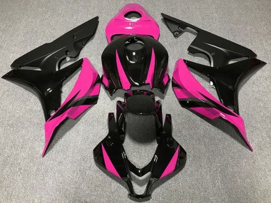 Rose Noir Brillant Noir Mat Carénage Moto Honda CBR600RR 2007-2008 Pas Chère