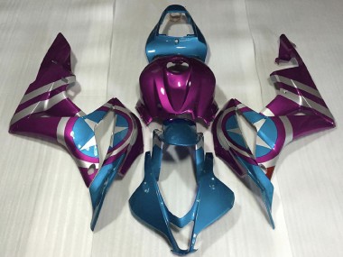 Violet Bleu Clair Captain America Carénage Moto Honda CBR600RR 2007-2008 Pas Chère