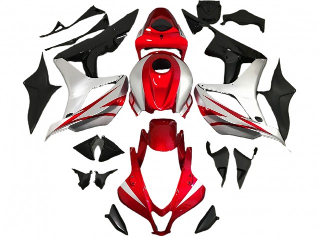 Argent Rouge Noir Brillant OEM Style Carénage Moto Honda CBR600RR 2007-2008