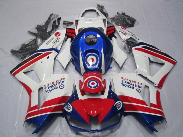 Blanc Rouge Bleu Royal Air Force Carénage Moto Honda CBR600RR 2013-2023