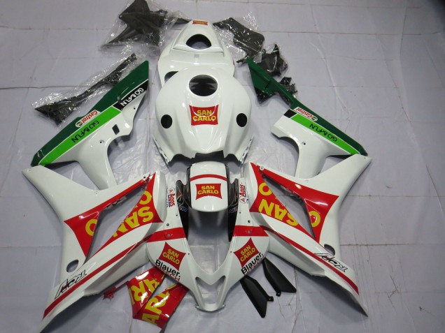 Blanc Rouge Vert Jaune San Carlo Carénage Moto Honda CBR600RR 2007-2008
