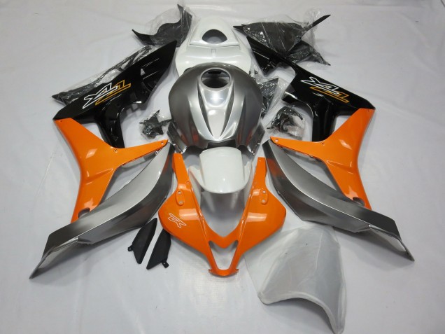 Argent Orange Noir Brillant Carénage Moto Honda CBR600RR 2007-2008
