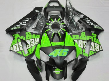 Vert Noir Brillant Rossi Repsol Carénage Moto Honda CBR600RR 2003-2004 Pas Chère