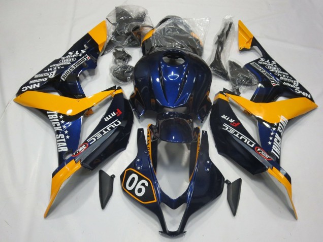 Orange Bleu Noir Brillant Carénage Moto Honda CBR600RR 2007-2008