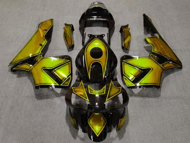 Or Noir Brillant Carénage Moto Honda CBR600RR 2003-2004