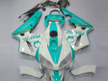 Blanc Teal Pramac Carénage Moto Honda CBR600RR 2005-2006 Pas Chère