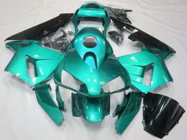 Bleu Sarcelle Noir Brillant Carénage Moto Honda CBR600RR 2003-2004 Pas Chère