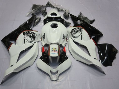 Blanc Noir Brillant Tie Dye Carénage Moto Honda CBR600RR 2009-2012 Pas Chère