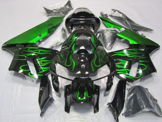 Noir Brillant Vibrant Vert Flamme Carénage Moto Honda CBR600RR 2005-2006