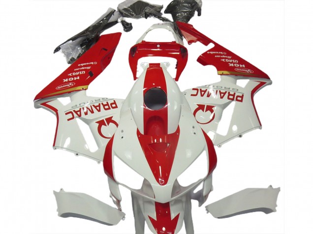 Blanc Rouge Pramac Carénage Moto Honda CBR600RR 2005-2006