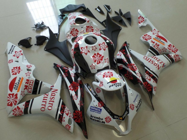 Blanc Rouge Noir Nastro Azzurro Carénage Moto Honda CBR600RR 2007-2008