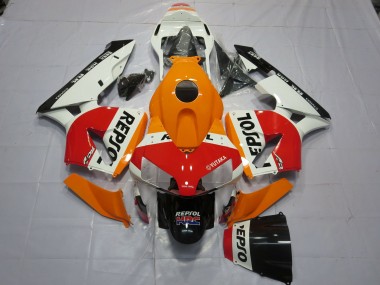 Orange Blanc Rouge Noir Brillant Repsol Carénage Moto Honda CBR600RR 2003-2004 Pas Chère