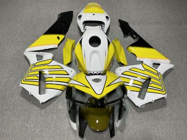 Jaune Blanc Ailes Carénage Moto Honda CBR600RR 2005-2006 Pas Chère
