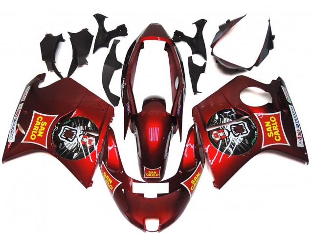 Rouge Jaune San Carlo Carénage Moto Honda CBR1100XX Blackbird 1996-2007