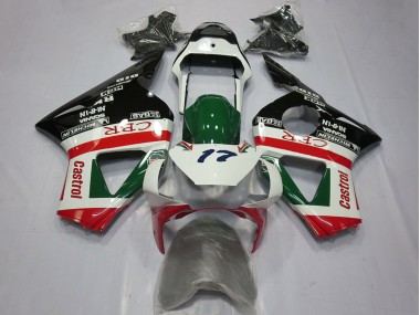 Blanc Rouge Vert Noir Brillant CRR Castrol Carénage Moto Honda CBR954RR 2002-2003 Pas Chère
